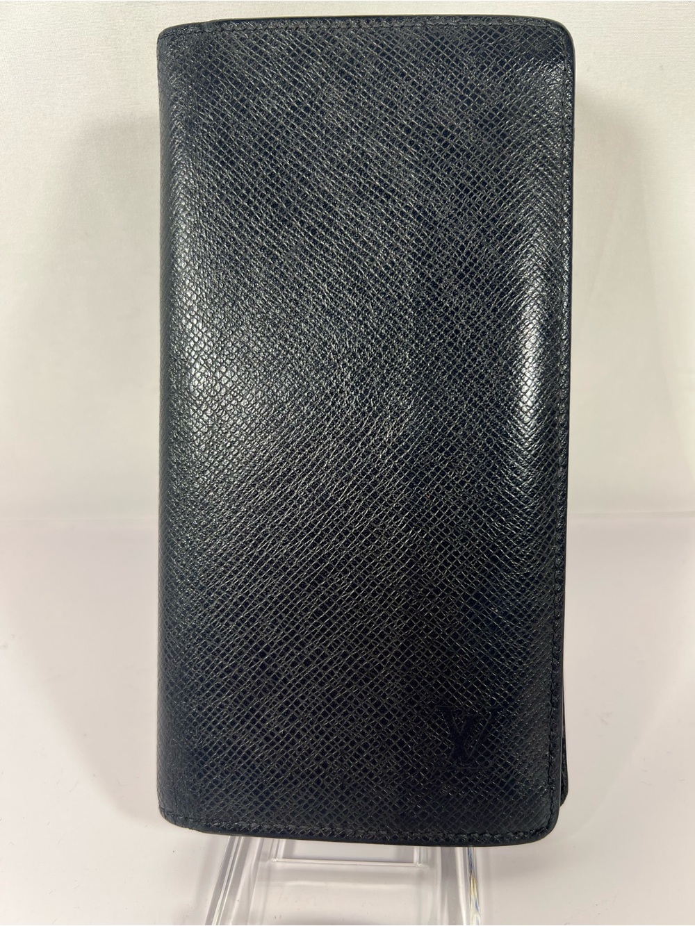 1204: Louis Vuitton Taiga Brazza Wallet Ardoise Black Long Billfold